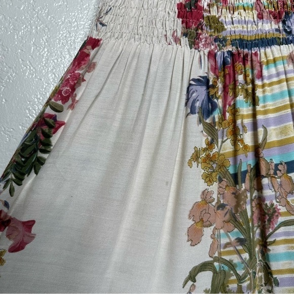 NWT Raga Women's Floral Maxi Summer Dress Smocked Waist Multi Color Small - Picture 10 of 12